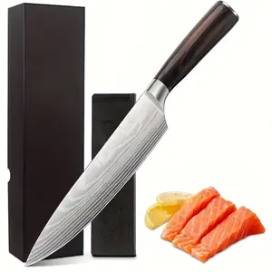 Kitchen Knife Professional 8-Inch Chef’s Knife  Ultra Sharp High Carbon Japanese Steel  Ergonomic Wood Handle  Multipurpose Meat & Vegetable Cleaver with Luxury Gift Box