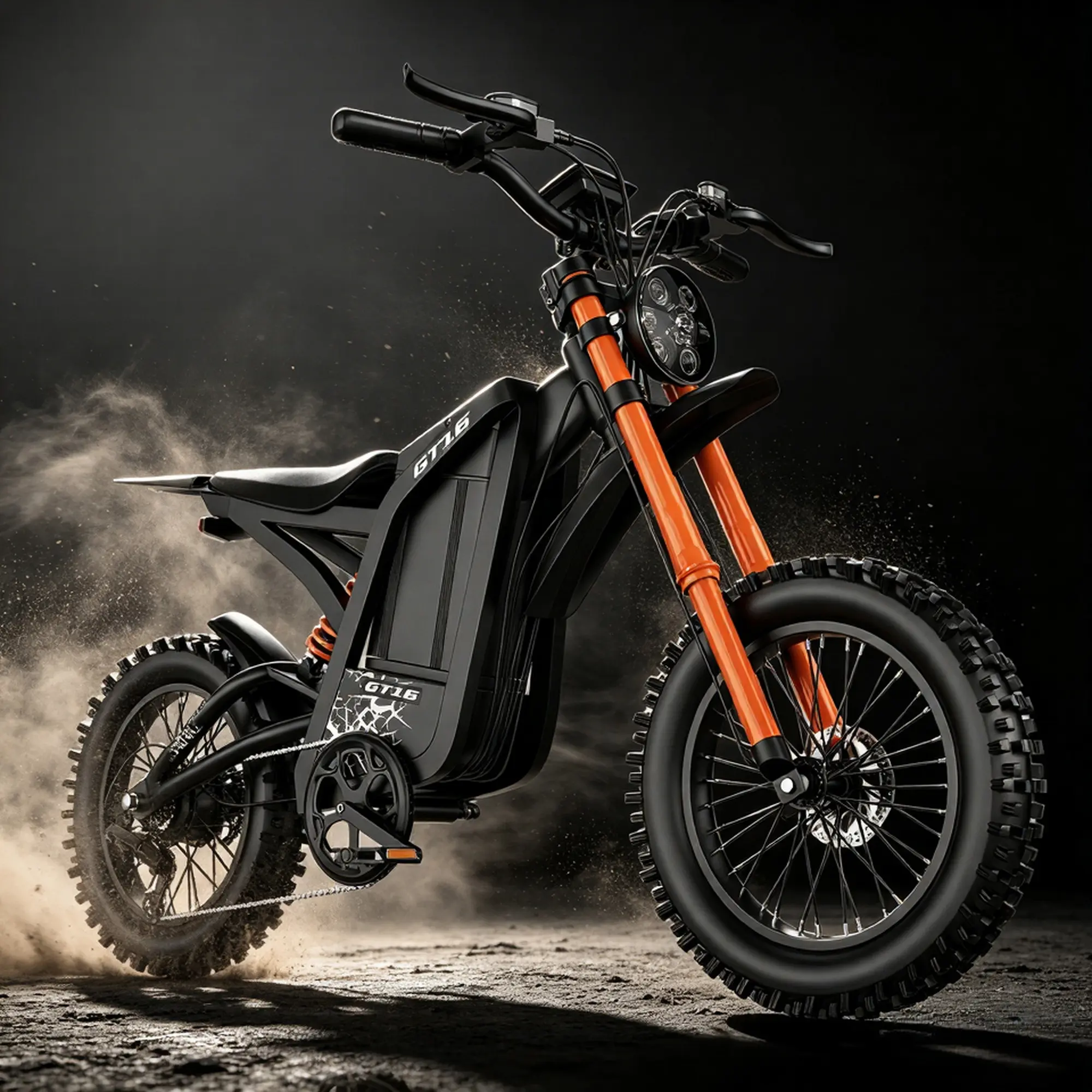 Fweork GT16 Electric Dirt Bike for Teens & Adults, 60V 30Ah Battery & 100Miles Range, 5500W Peak Motor Ebike, Up to 40MPH, Dual Hydraulic Brakes, NFC Smart Unlock, 16" Off-Road Tire Electric Motorcycle