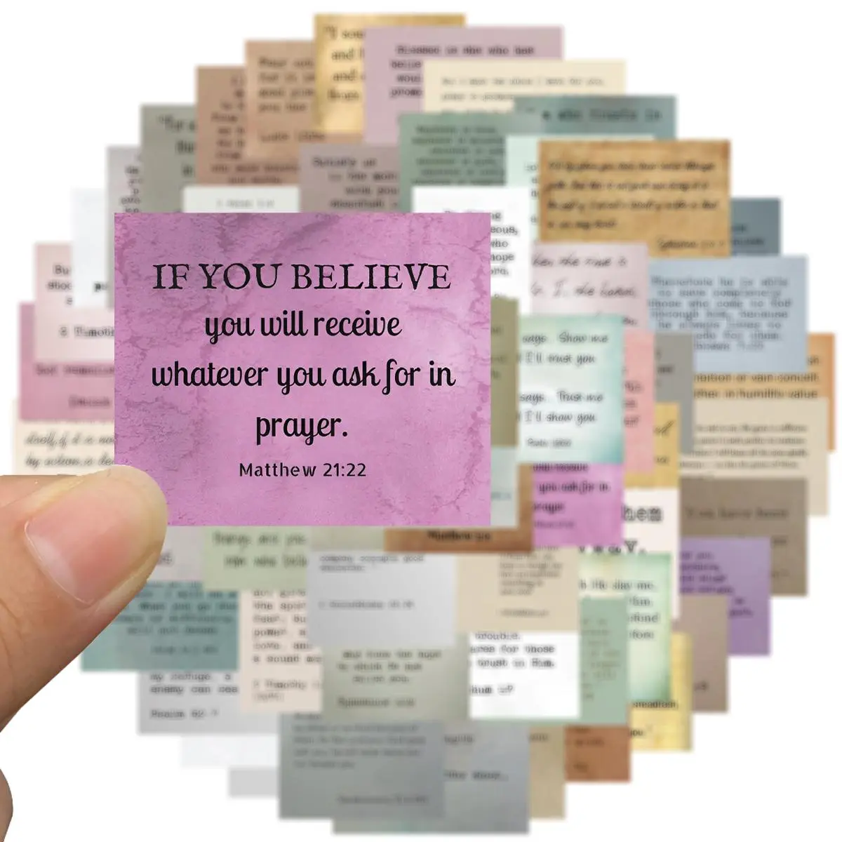 Bible Verse Sticker, 50pcs/set Retro Bible Verse Sticker, Inspirational Christian Vintage Journaling Sticker, Bible Study Supplies for Water Bottle Laptop Scrapbooking