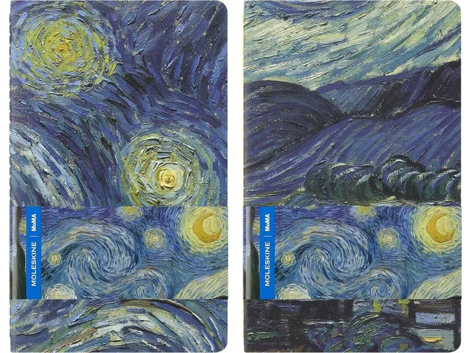 Moleskine x MoMA Van Gogh Cahier Journals - Large, Plain, Set of 2 Office Notebook for Office Stationery & Supplies Needs