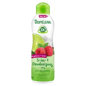 TropiClean Raspberry + Lime Odor Control Pet Shampoo, 20oz