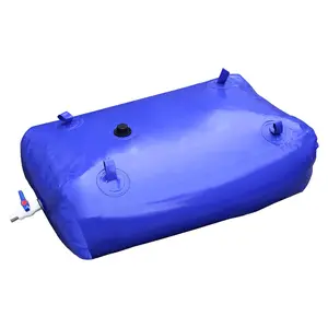 240L Portable Water Storage Bladder Containers, Large Capacity Foldable Water Tank for Garden Water Catcher Including PVC Spigots and Overflow Kit