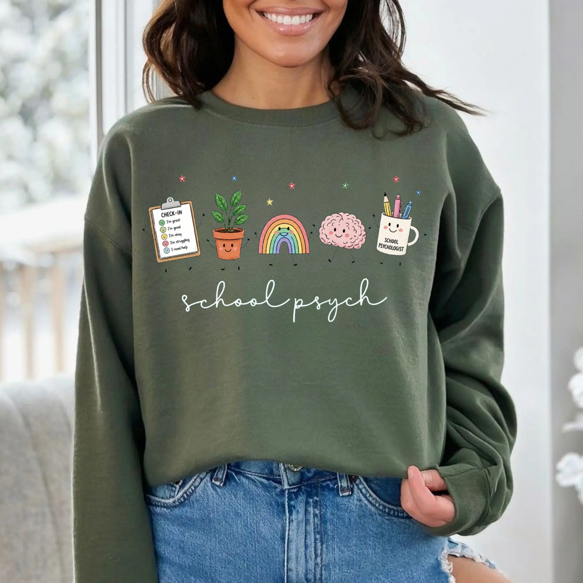 School Psychologist Psych Doodle Characters Shirt, School Psych Sweatshirt, School Counselor Shirt, Mental Health Gift, Back To School, LPC Shirt
