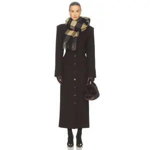 Helsa Italian Wool Blend Topcoat in Dark Brown