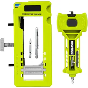 Door Hinge & Door Latch Installation Kit, Door Hinge Mortiser Template, Door Latch for Accurate Chiseling and Scoring, Door Lock Installation Kit, Easy to Set Up and Use