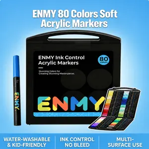 ENMY Acrylic Markers Waterproof Quick Dry 80 Vibrant Colors Direct Liquid Ink for Wood Canvas Stone Glass Rock Painting Illustrating Crafting outdoorfun
