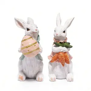 Hodao 2026 New Spring Bunny Statues – Cute Easter Decor with Sturdy Protective Packaging Gift Box
