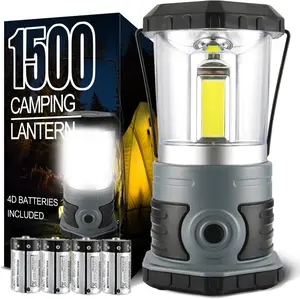 LED Camping Lantern   1500 Lumen COB Camping Light 4*D (Included)  for Camp Hiking  Kit