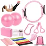 14-PCS Pilates Workout Set for Women, Complete Home Gym Kit with Pilates Ring, Yoga Ball, Resistance Bands & Accessories, Beginner Friendly Equipment for Core, Legs & Full Body Toning
