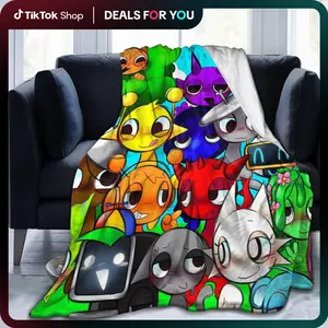 Cartoon Cute Blanket Funny Game Blanket Cozy Fuzzy Plush Comfy Flannel Throw for Sofa Bedroom Dorm Couch Office Car Travel Home Gift for Men Women Adults Teen Boys Girls