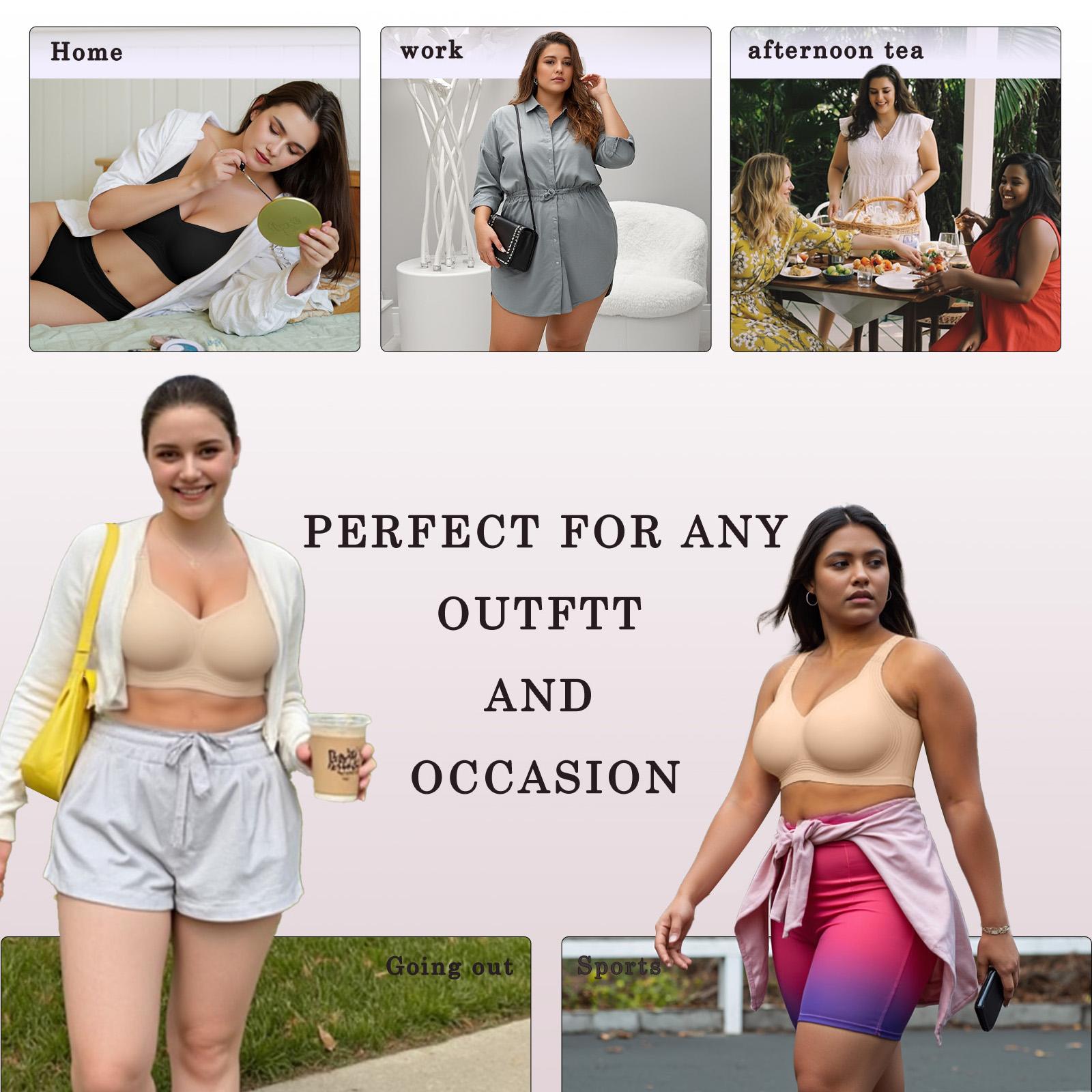 OEAK Womens Jelly Bra Wireless Leopard Plus Size Supportive Seamless Bras Full Coverage Push Up Comfortable No Underwire T Shirt Bras