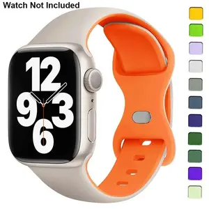 Silicone Watch Band (Band Only), Fashionable Durable Smartwatch Strap for Apple Watch Series 9 8 7 SE 6 5 4 Ultra 2, Smart Watch Accessories, Wearable