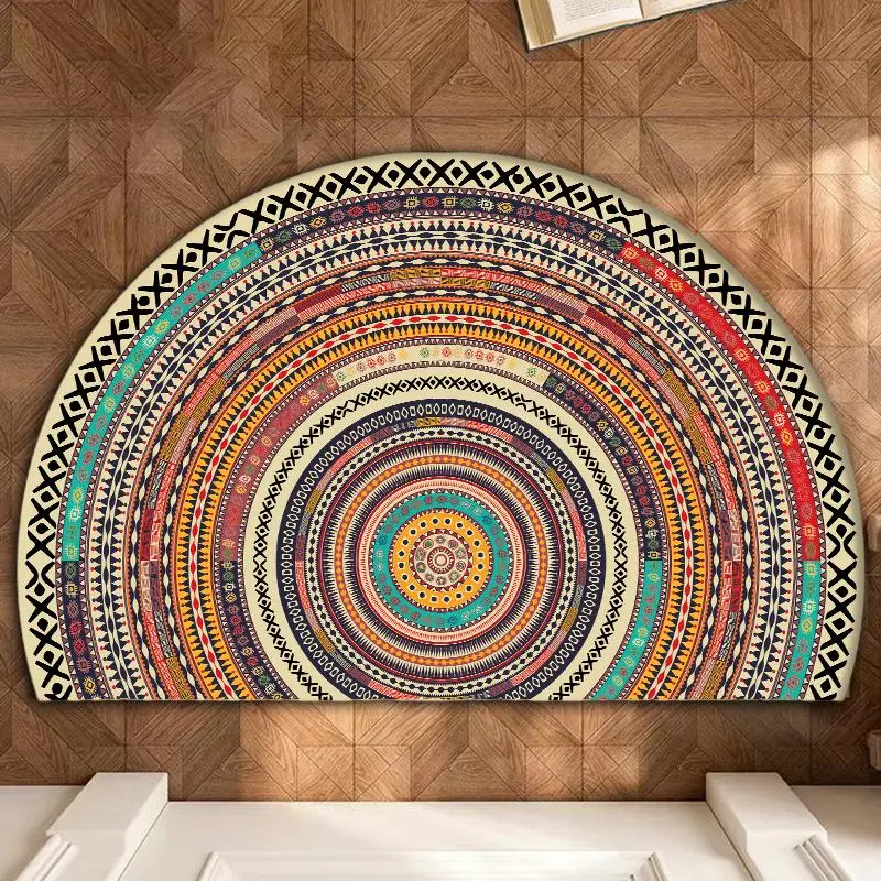 Boho Style Mandala Pattern Door Mat, 1 Count Vintage Non-slip Door Rug, Cool Bedroom Accessories, Decorative Rugs for Home Living Room Bedroom, Bohemian Style Rugs, Boho Graphic Rug, Polyester Fiber Rug