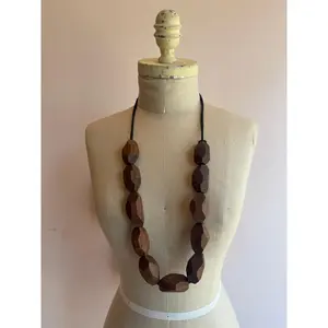 Short Walnut Bead Necklace
