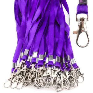 Lanyards 50 count Bulk Lanyard for Id Badges Flat  Lanyard with Badge Clip Swivel Hook (50, )
