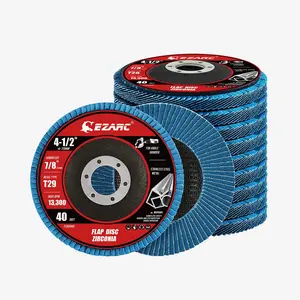 EZARC 4-1/2 x 7/8 inch T29 Zirconia Flap Discs For Stainless Steel, Sheet Metal, 40/60/80/120 Grits, Mixed Set, Grinding Wheel, Sanding Disc
