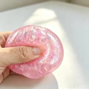 Steamed Bun Squeeze Toy Simulation Bao Stress Relief Fidget Toy with Beads Sparkles Soft Squishy Sensory Decompression Accessory Kawaii Duck Sugar chrissy stranger things funko pop