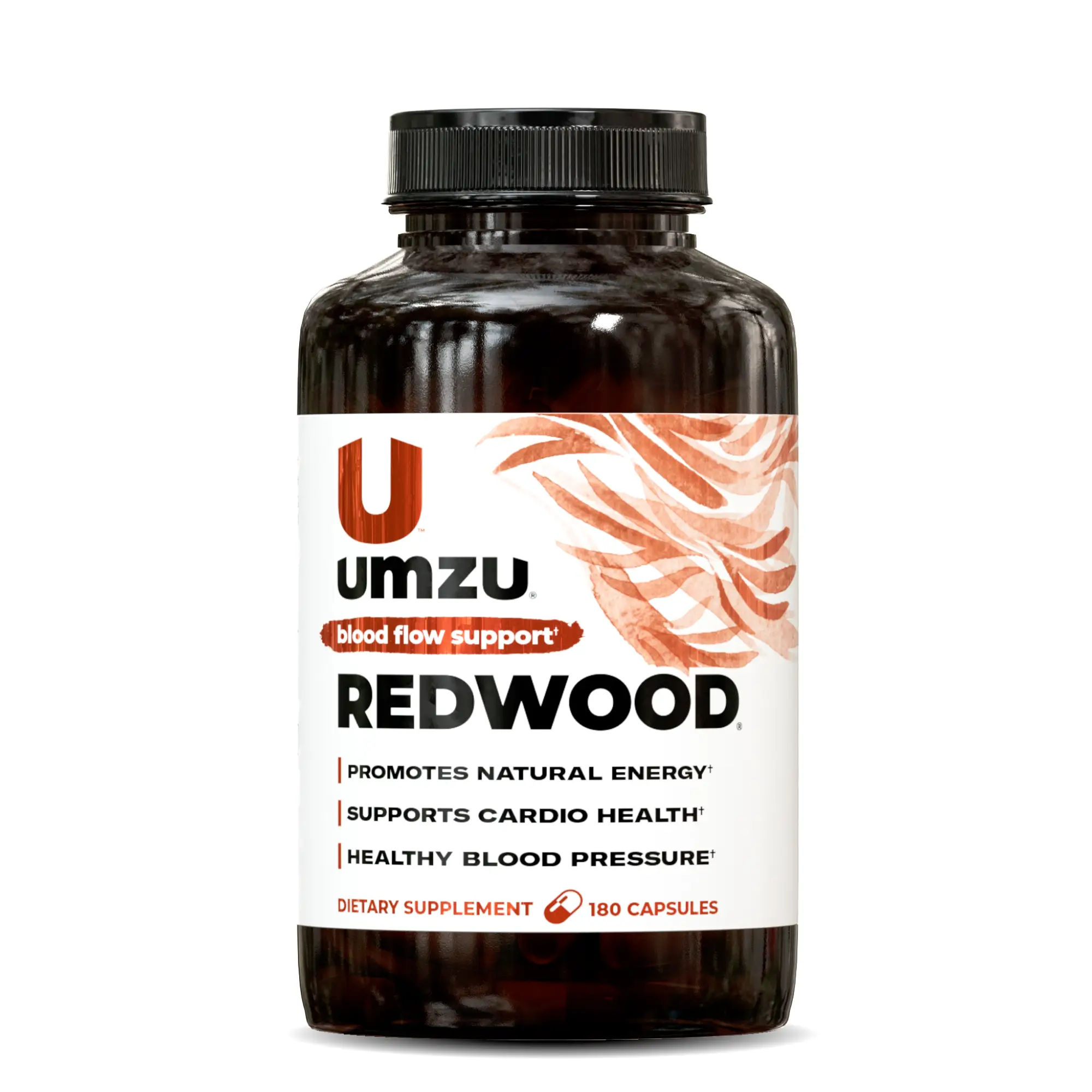 [Umzu Official] Redwood Nitric Oxide & Blood Flow Circulatory Support Dietary Supplement for Energy & Fitness Performance Healthcare Edible 180 Caps
