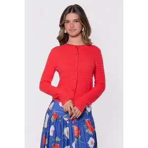 Jane Cardigan (Coral Pink)