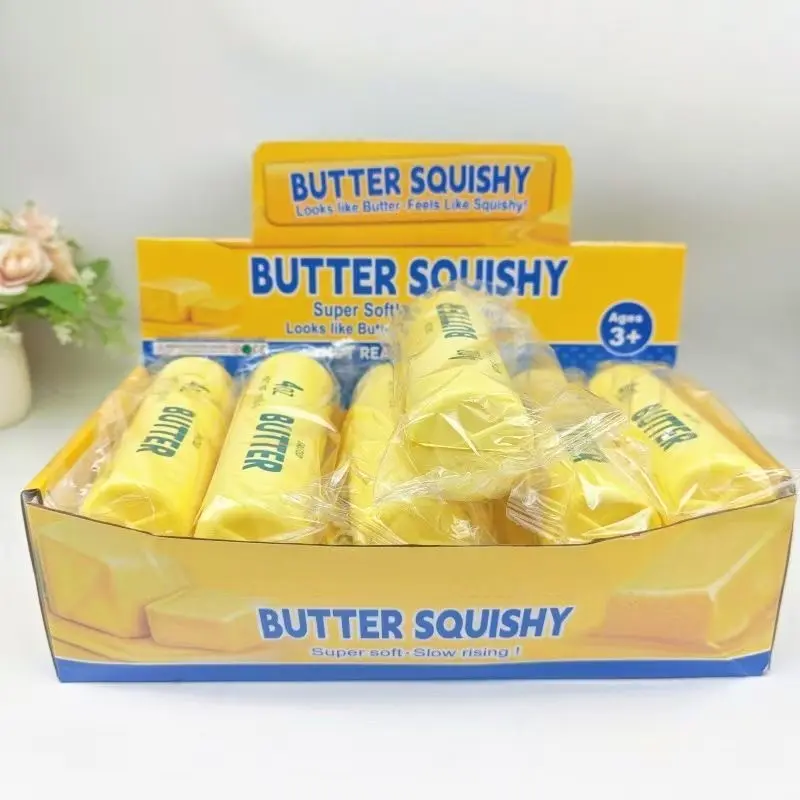 Butter Squishy Toy, Water Filled Slow Rising Stress Relief Toy, Realistic Butter Stick Novelty Toy