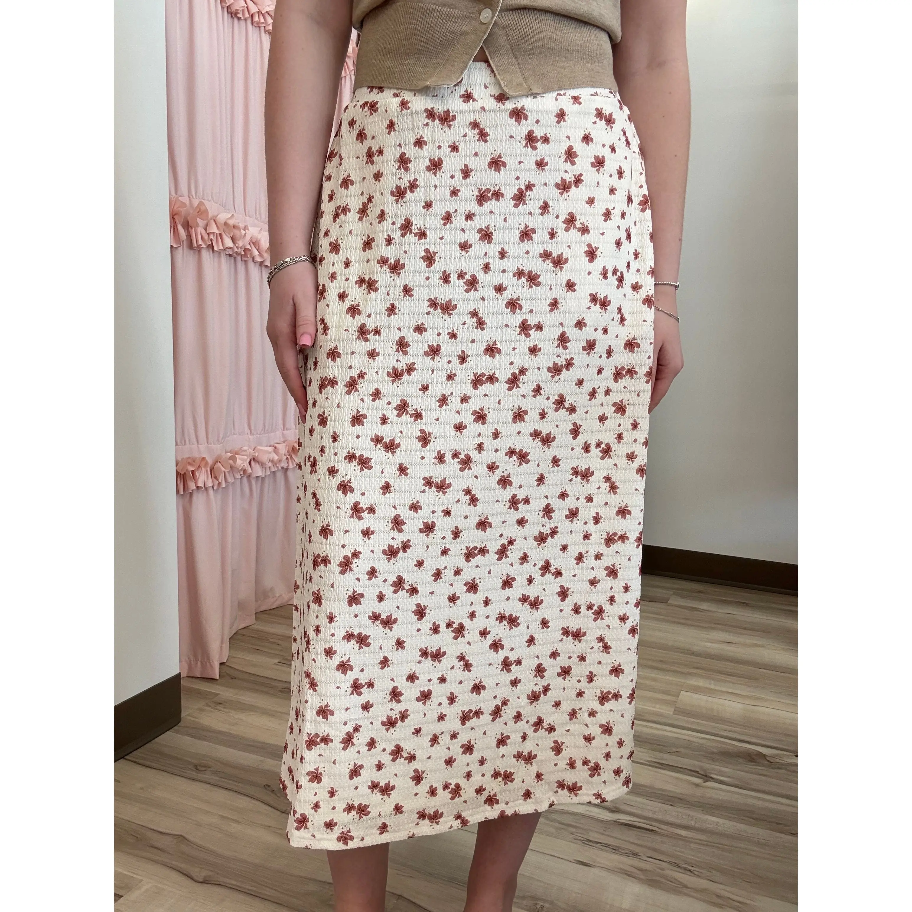 Meadow Textured Midi Skirt