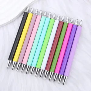 26pcs/13pcs Press Style Sticker Pens, Thickened Barrel DIY Ballpoint Pens with Stick-On Design, Decorative Gift Pens