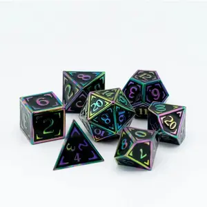 Reticle Zenith Dark Matter Metal Dice Polyhedral (D&D) Dice Set (7)