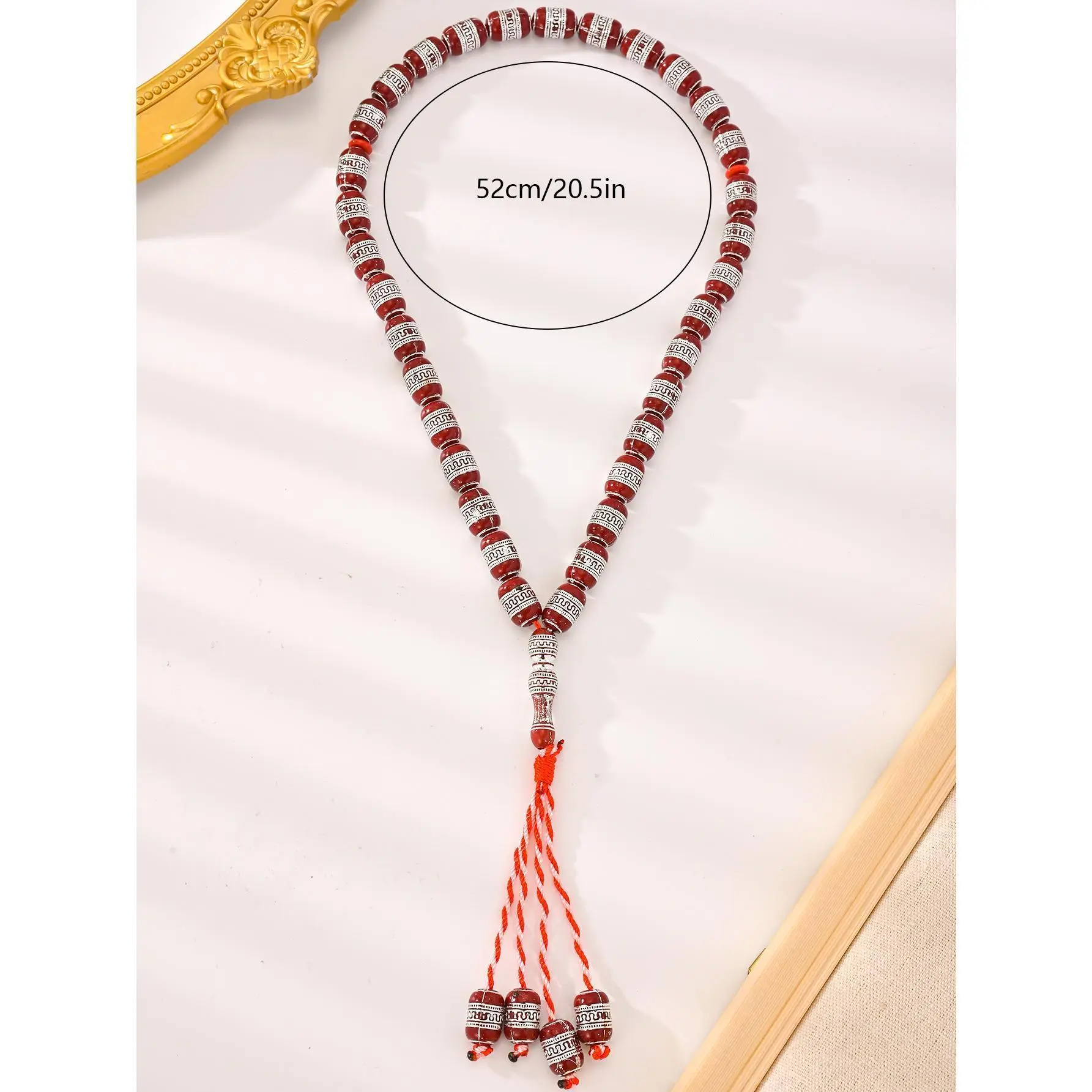 Tibetan Style Acrylic Beaded Bracelet for Women - Multi-Color Patchwork Tassel, Prayer Beads, Unisex Fashion Jewelry, Stack Bangle for Daily Prayer, Tradition and Trend Ethnic Handheld Accessory