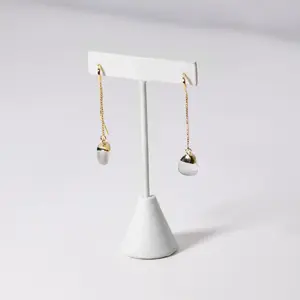 Long Tumbled Quartz Earrings