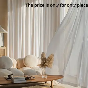 Sheer Curtain, Dreamy Lace Drapery, Light-Transmitting Privacy, Ideal for Living Room Balcony Bay Window, Warm Atmosphere, Hole-Punched Processing