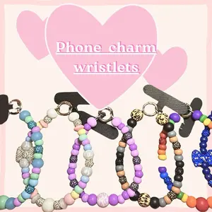 Phone charm wristlet phone charm  color scheme verity and bling made with wire Accessories Durable Cellphone Smartphone