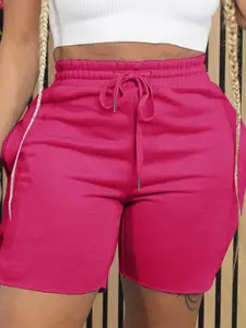 Women's Summer Casual Fitted Shorts, Drawstring Design, Plain Color Fashion Pants, Perfect for Daily Wear & Outdoor Activities