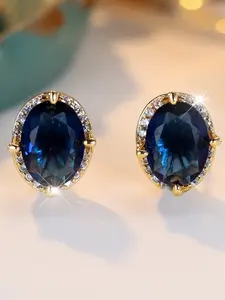European and American-style four-prong oval diamond-edged white diamond ear studs, elegant, luxurious, fashionable, versatile, must-have ear accessories, suitable for weddings, High Quality Earrings