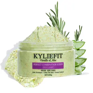 Natural Vanilla & Aloe Perfect Combination Scrub, With 10% AHA, Calms The Skin, Grease Control, For Face & Body
