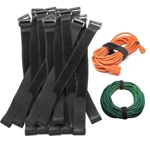 Reusable Velcro Cable Tie Set, Durable Anti-Slip Adjustable Strap, Break-Resistant Cord Organizer for Home Office Auto Shop, Tangle-Free Data Wire Management Accessory