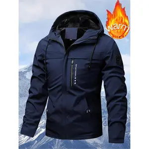 A popular fall/winter men’s insulated winter jacket lined with fleece, featuring a full-zip closure and a hooded windbreaker. Machine-washable, cold-weather outdoor wear perfect for skiing, snowboarding, and hiking.