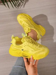 Trendy Thick Sole Sneakers, Thick Soled Sneakers, Comfortable Athletic Shoes, Lightweight Breathable Casual Sports Footwear, Breathable Outdoor Sneakers, Walking Sneaker, Active Cushion Sneakers
