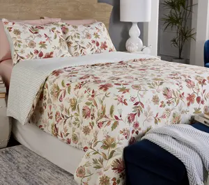 Home Reflection Reversible Jacobean Floral Comforter Set- King