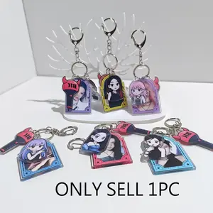 Acrylic Keychain Set, Bb-Monster Team Q Version Cartoon Design, Ahy-Eon Ra-Mi Ro-Ra Styles, Perfect Concert Accessory Gift