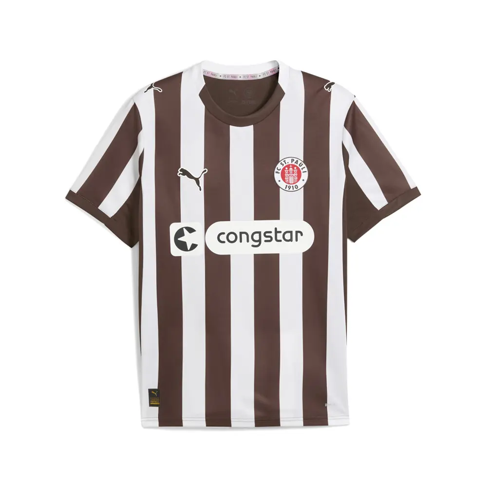 PUMA Mens Fc St.Pauli Crew Neck Short Sleeve Home Athletic Jersey Casual - Brown