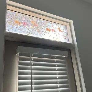 2026 Stained Glass Window Film Roll, Privacy Protection & Decorative Design, Decoration Sticker, Easy-Apply Rainbow Color Glass Decal Sticker for Windows for  new year spring gift