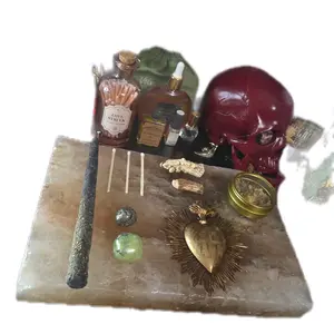 Flaming Hand Himalayan salt block, witchcraft, candle plate, altar tool, absorb negative energy, protect spells, fireproof, reusable