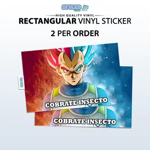vegeta cobrate insecto rectangle vinyl sticker