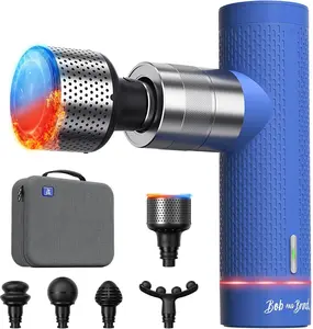 BOB AND BRAD A7 Pro Massage Gun with Heat and Cold Therapy, Professional Muscle Massager for Pain Relief,Deep Tissue with 11mm Amplitude Adjustable Speeds Portable+Carry Box and 5 Massager Head ,Ideal Gift