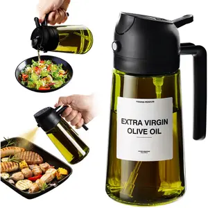YOSANG 16oz/470ml Light-Blocking Dark Oil Sprayer for Cooking, 2 in 1 Olive Oil Dispenser Bottle for Kitchen, Premium Dark Green Glass Oil Bottle, Food-Grade Oil Mister for Air Fryer, BBQ,with tags, Multi-color selection outdoorfun girly kitchenware