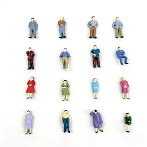 1:50 Scale 16-Piece Miniature Figure Set, 8 Male 8 Female, Sandbox Model Kit, Micro Landscape Scene, DIY Sandbox Accessories