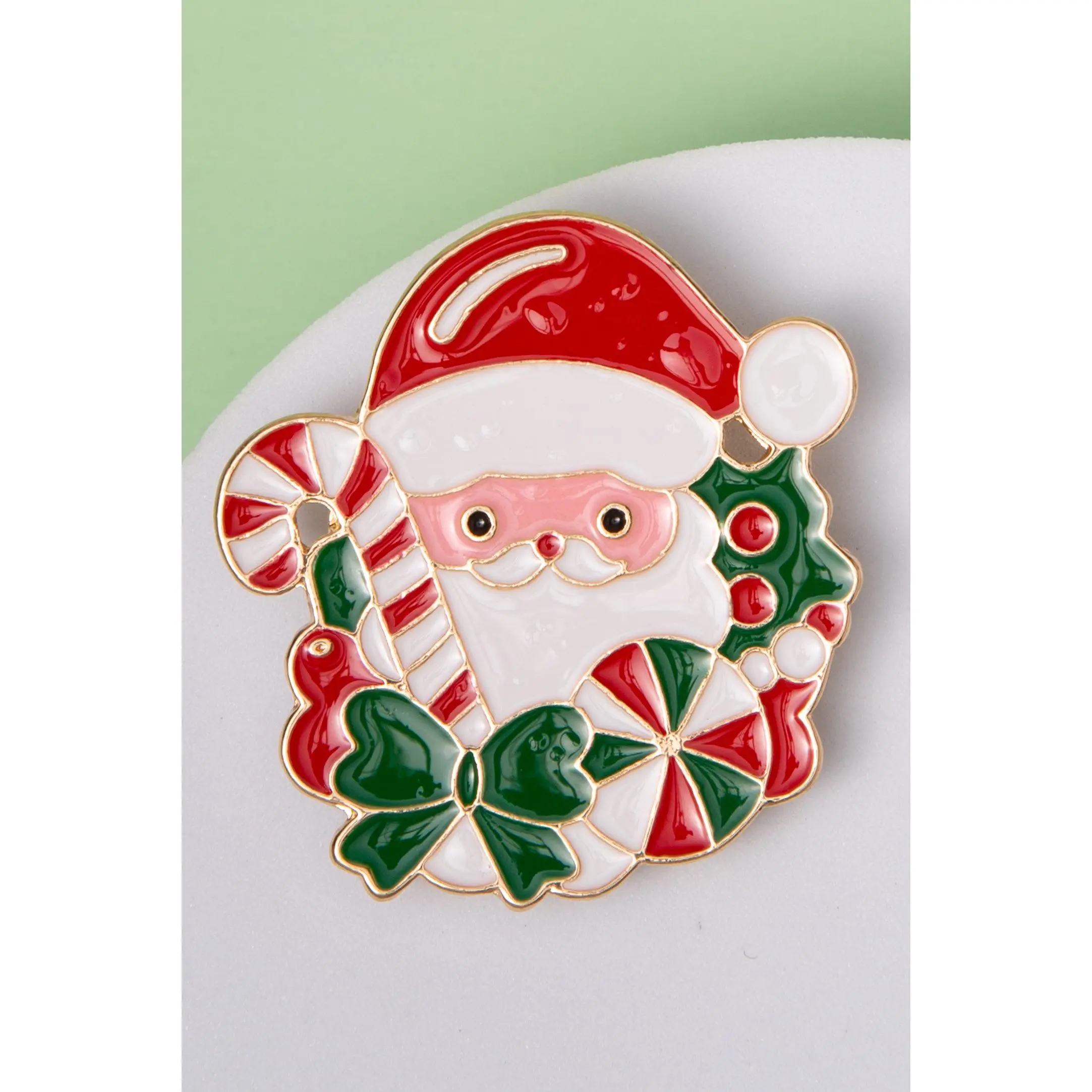 Allyson Christmas Santa Claus Enamel Brooch Pin