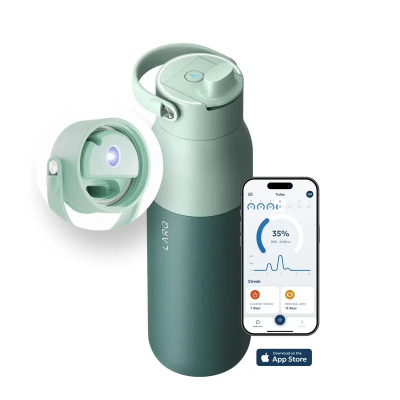 LARQ Bottle PureVis™ 2 - Self-Cleaning Water Filter & Hydration Tracker with Detachable Handle, Reusable Straw, and Insulated Design