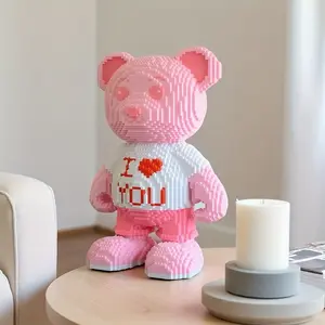Heart Bear 3D Puzzle Decoration, Room Decor, Home Decor, Party Decor, Craft, Detailed Carving, Lightweight Statue, Collectible Gift, Animal Shape Puzzle