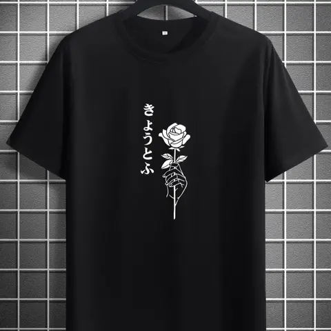 Men's Regular Fit Floral Print Round Neck Tee, Casual Short Sleeve Crew Neck T-Shirt, Casual Summer Top for Men, Casual Street Fashion Wear, Casual Streetwear Looks, Casual Summer Style